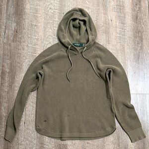 Lauren Ralph Lauren Mason Olive Green Knit Hoodie